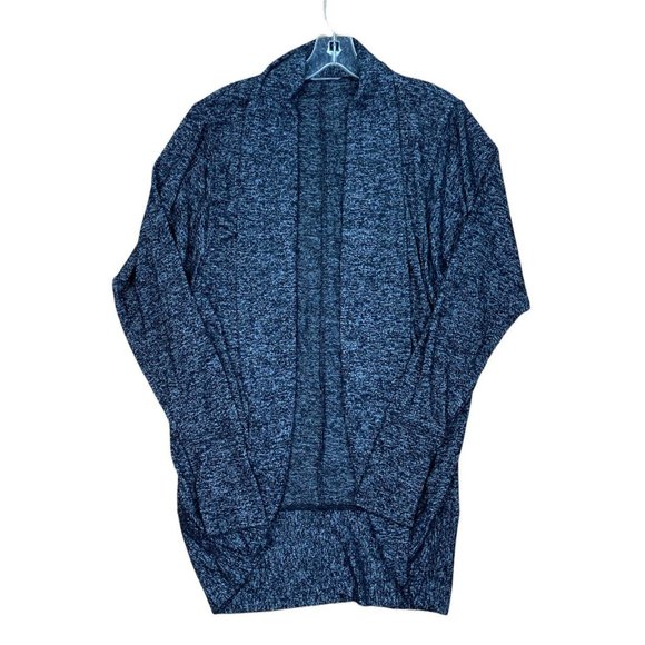 *Athleta Dark Marl Pose Wrap Cardigan Womens X-Small Black Long Sleeve Soft - Picture 2 of 7